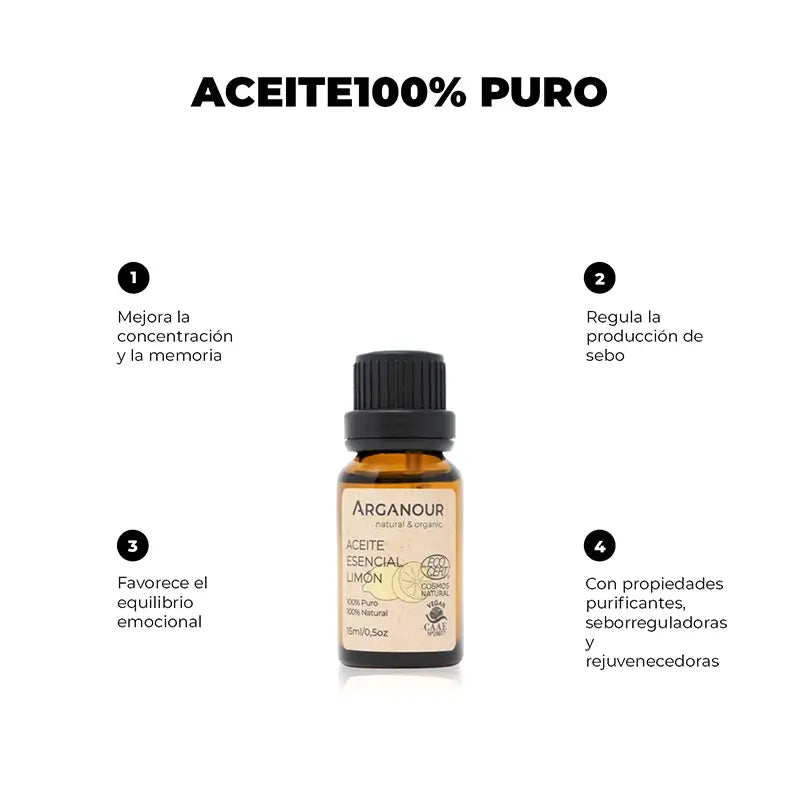 Olio essenziale di Arganour Olio essenziale di limone, 15 Ml