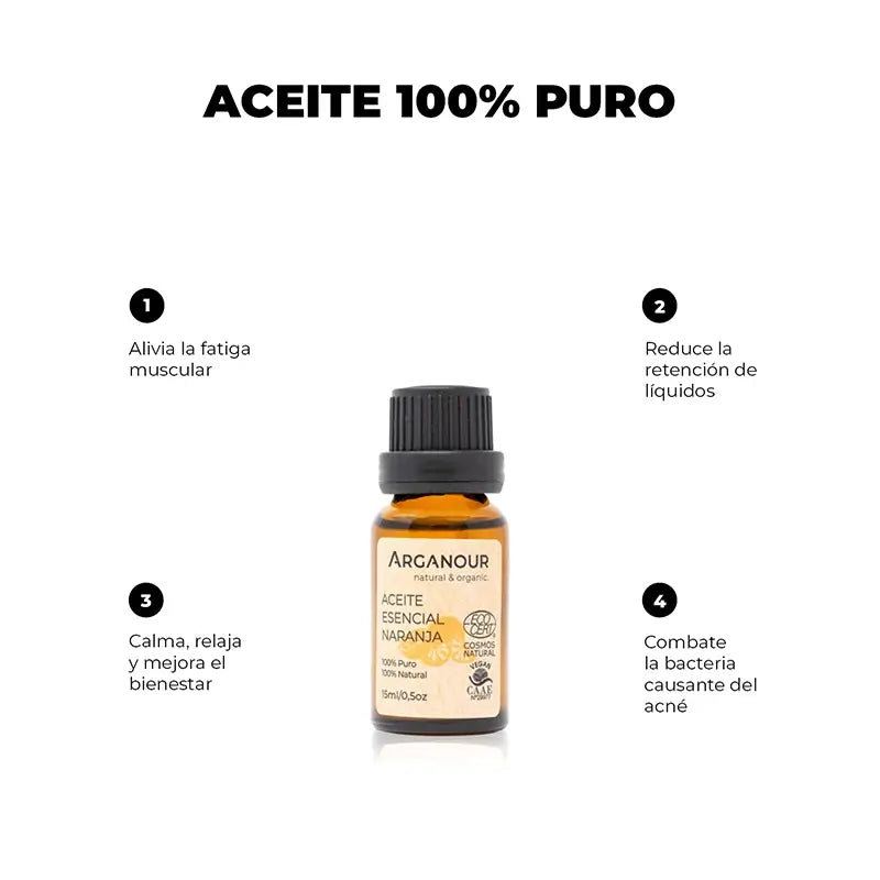 Olio essenziale di Arganour Olio essenziale di arancia, 15 Ml