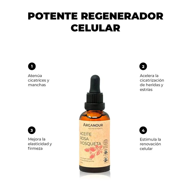 Olio vegetale di Arganour Olio di semi di rosa canina, 50 Ml