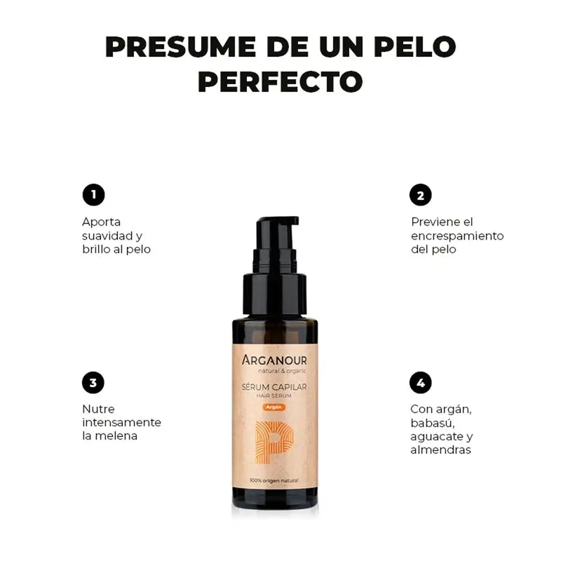 Arganour Siero Capillare Nutriente per Capelli, 50 Ml