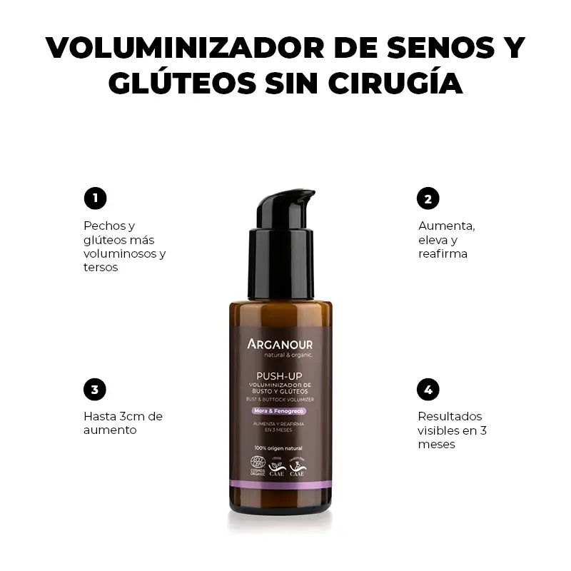 Arganour Body Push Up Volumizzatore seno e glutei, 100 Ml