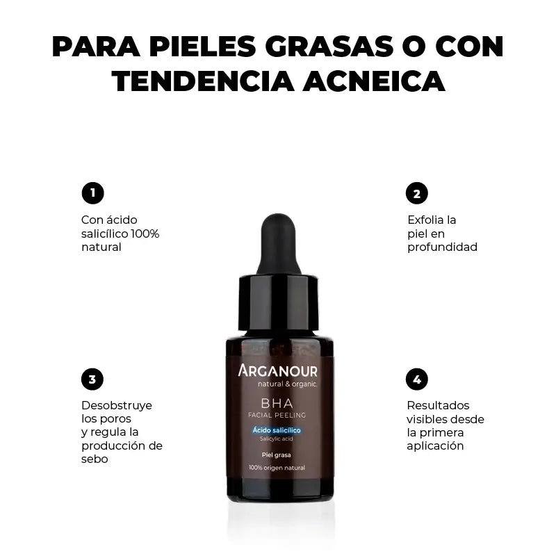 Arganour Bha Peeling del viso all'acido salicilico, 30 Ml