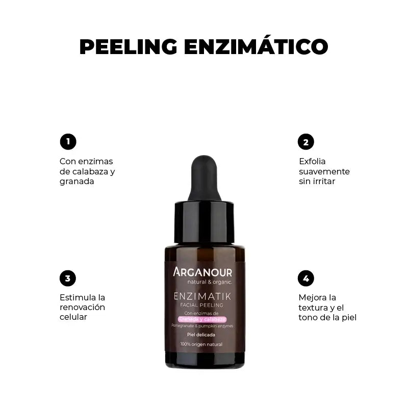Arganour Facial Enzimatik - Peeling viso agli enzimi di melograno e zucca, 30 Ml