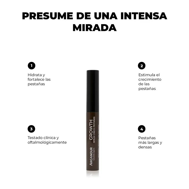 Arganour Siero di crescita per il viso Crescita delle ciglia, 5 Ml