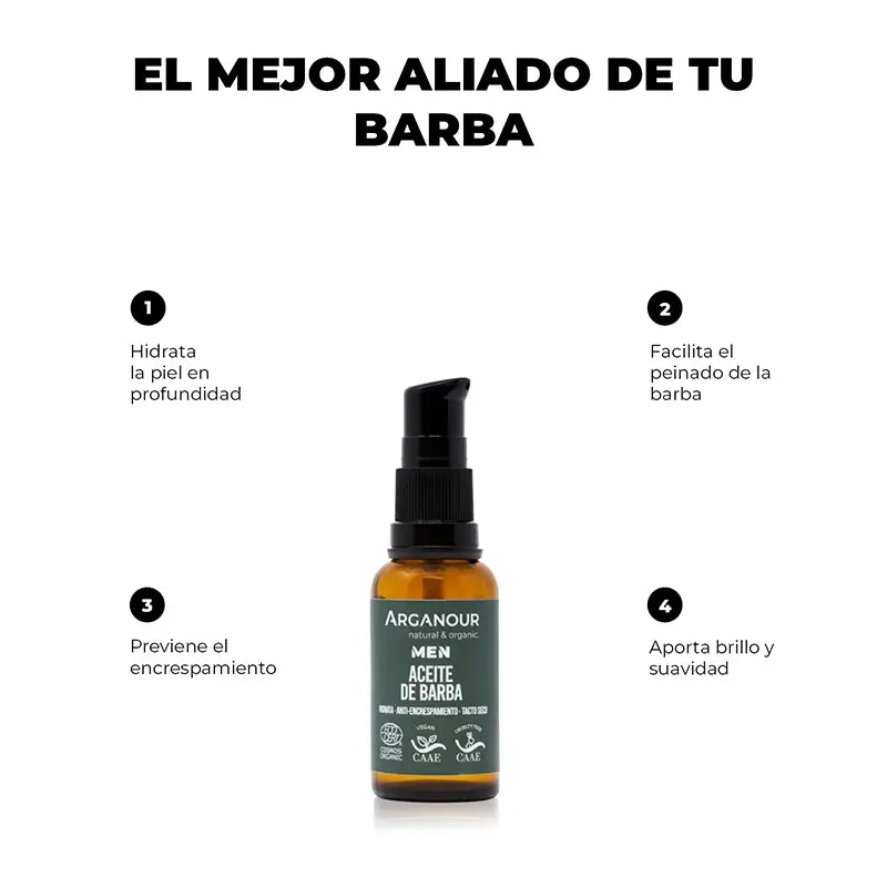 Olio per la barba da uomo Arganour, 30 Ml
