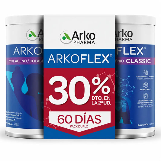 Arkoflex Collagene Classic in polvere, confezione da 2 x 360 g (2ª confezione con sconto del 30%), gusto limone, 720 g