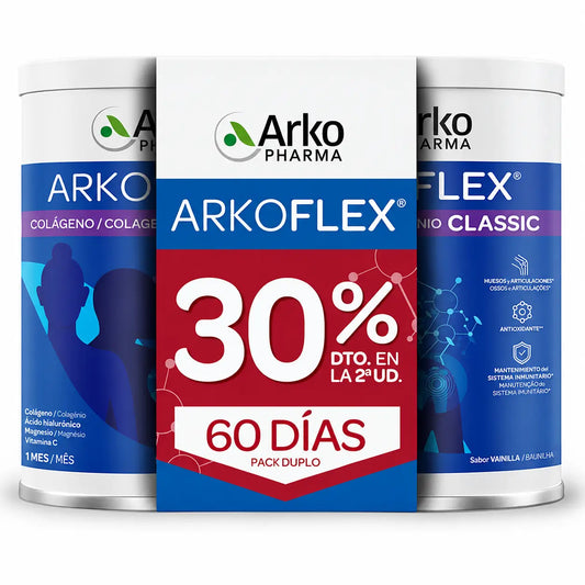 Arkoflex Collagene Classic in polvere, confezione da 2 x 360 g (2ª confezione con sconto del 30%), gusto vaniglia, 720 g