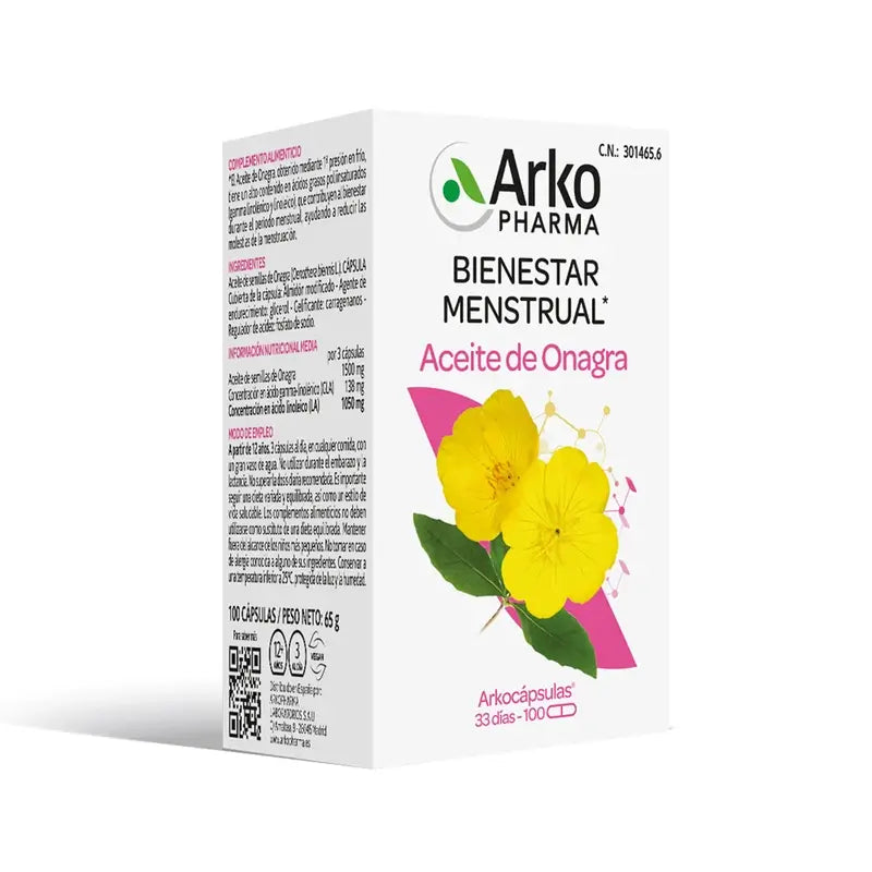 Arkopharma Arkocápsulas Olio di enotera Bio, 100 capsule