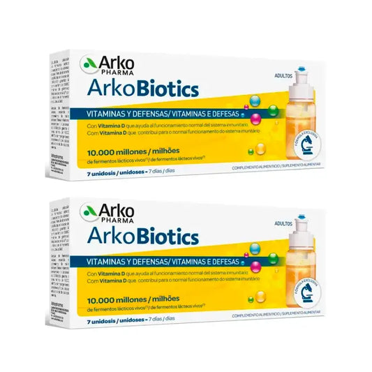 Arkopharma Arkobiotics Vitamine e Difese Adulti, 2x7 confezioni monodose