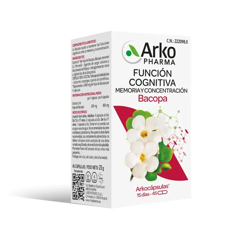 Arkopharma Arkocápsulas Bacopa, 45 capsule