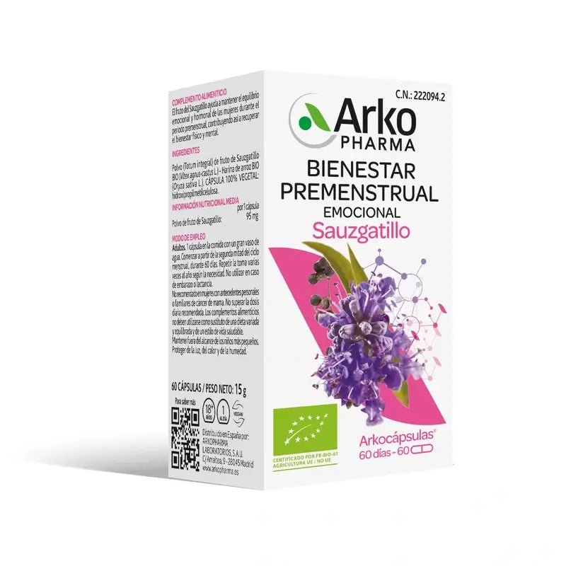Arkopharma Arkocápsulas Sauzgatillo Bio, 60 capsule