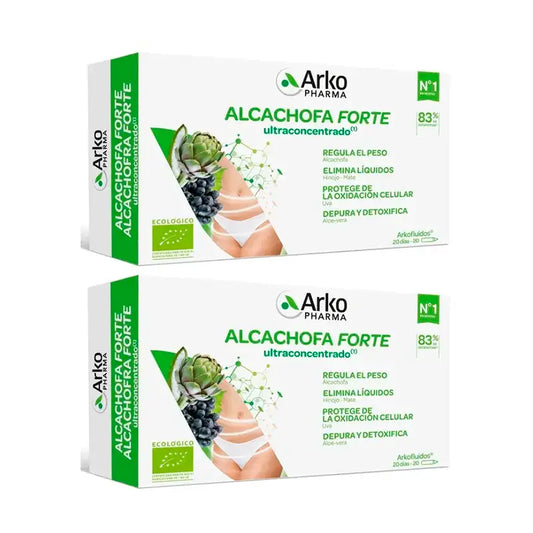 Arkopharma Arkofluido Carciofo Forte Ultraconcentrato + Aloe Vera, 2X20 fiale