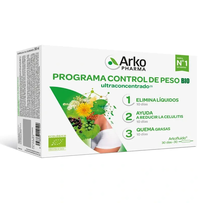 Arkopharma Arkofluido Bio Programma di controllo del peso, 30 fiale
