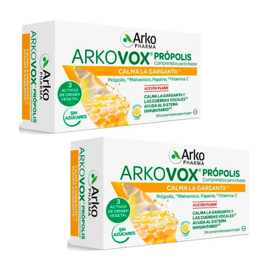 Arkopharma Arkovox Propoli Vitamina C Gusto miele-limone, 2X24 compresse
