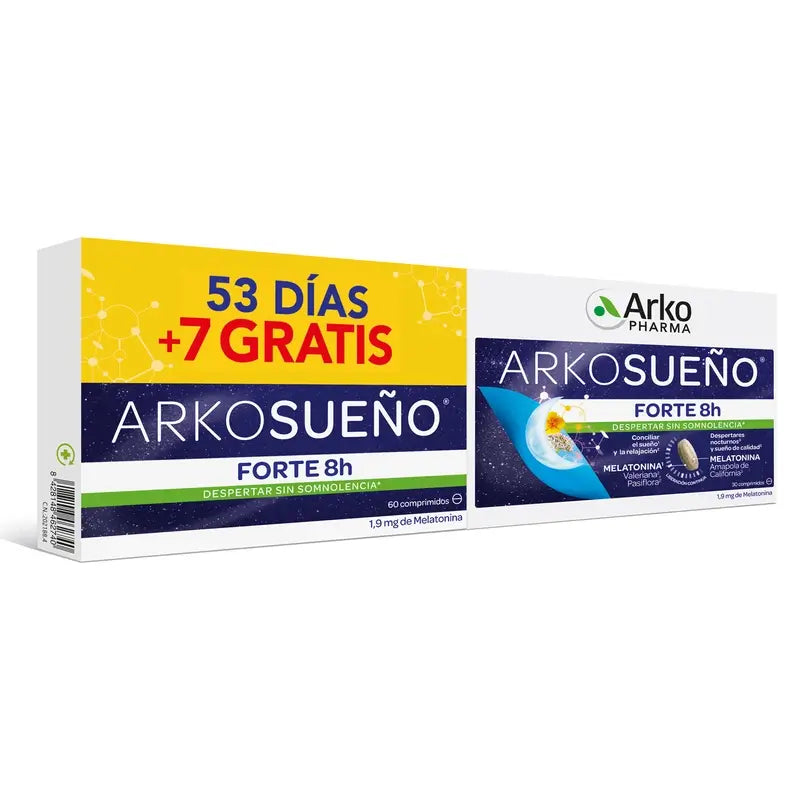 Arkopharma Arkosueño Forte 8H Bicapa, 2X30 tablets