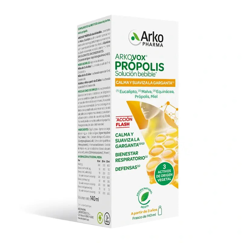 Arkopharma Arkovox Soluzione da bere alla menta piperita, 140 ml