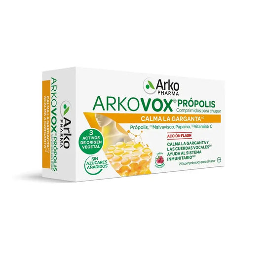 Arkovox Propoli-Vitamina C al gusto di lampone, 24 confezioni
