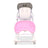 Seggiolone Asalvo rosa coniglietto con ruote