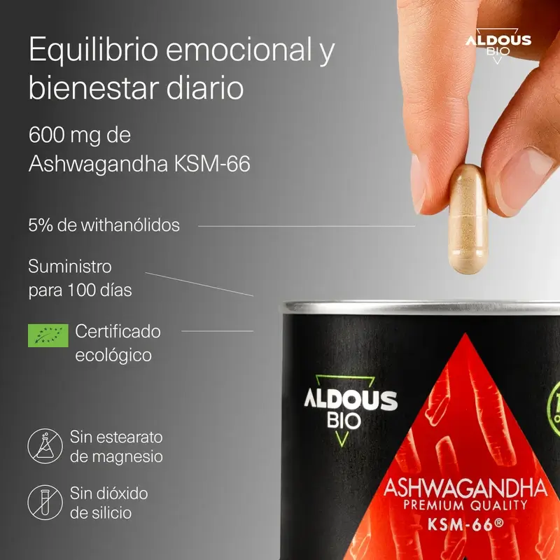 Aldous Ashwagandha Ksm-66 Biologico, 600 mg
