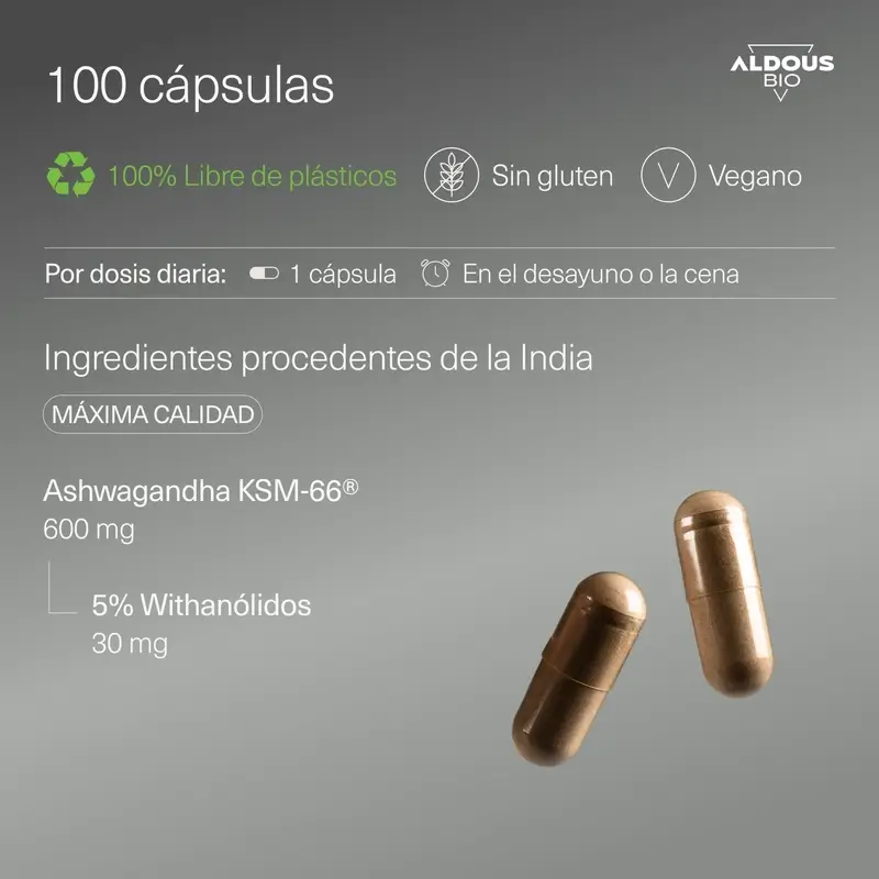 Aldous Ashwagandha Ksm-66 Biologico, 600 mg