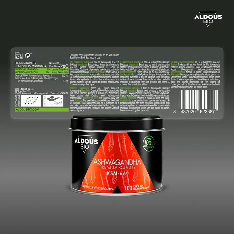 Aldous Ashwagandha Ksm-66 Biologico, 600 mg