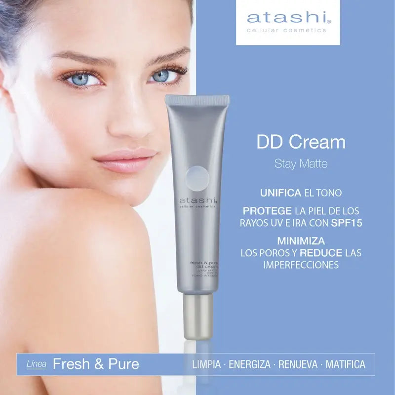 Atashi Fresh & Pure Dd Cream Crema opacizzante Stay Matte Intense Tone 40Ml