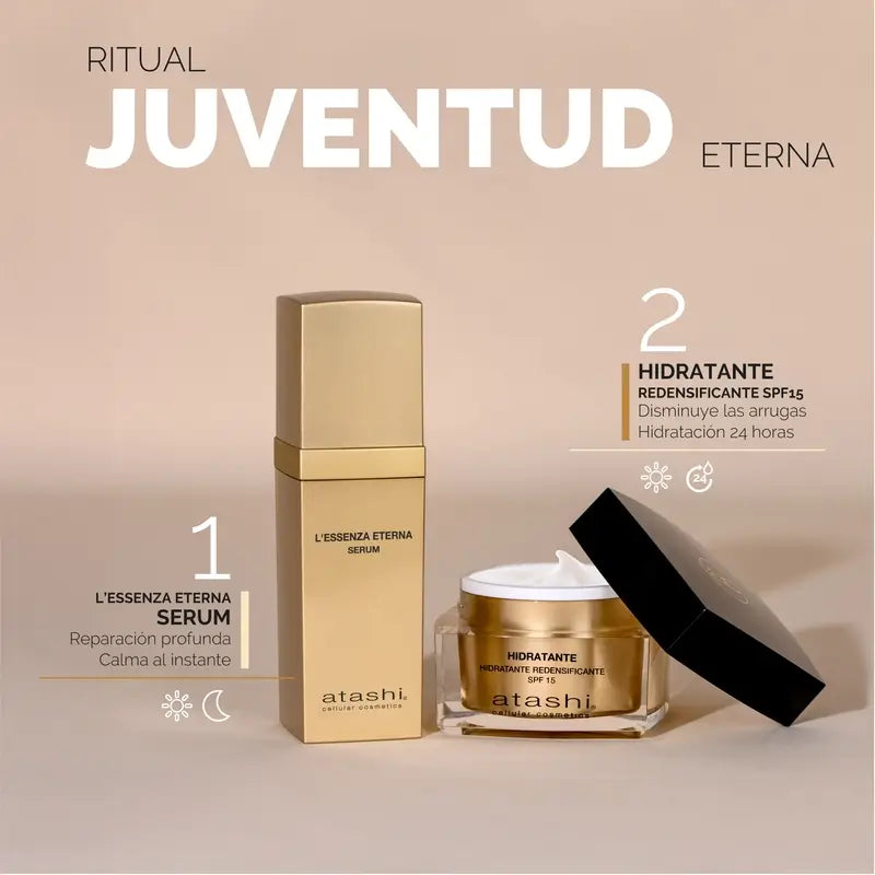 Atashi Ritual Eternal Youth Toilet Bag Siero Anti-Età Crema Idratante Ridensificante, 80 ml