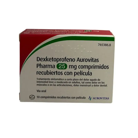 Aurovitas Dexketoprofen 25 Mg, 10 film-coated tablets
