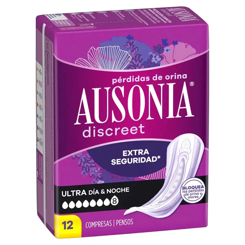 Ausonia Discreet Day & Night Ultra Urine Loss Pads, 12 unità