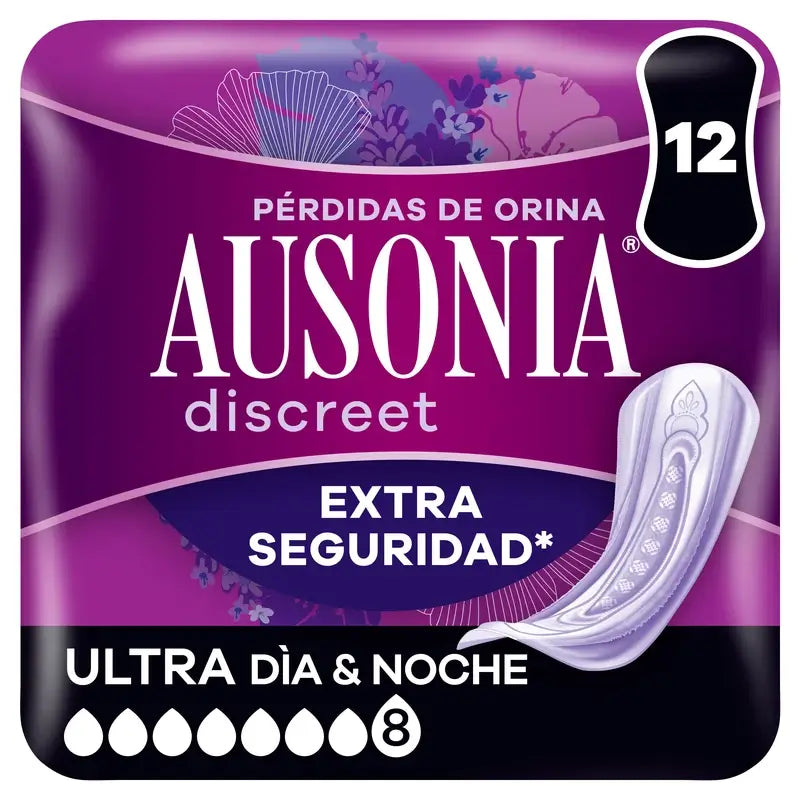 Ausonia Discreet Day & Night Ultra Urine Loss Pads, 12 unità
