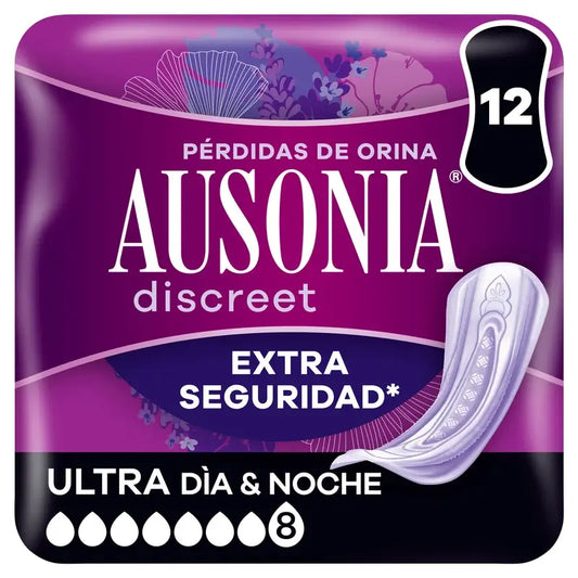Ausonia Discreet Day & Night Ultra Urine Loss Pads, 12 unità