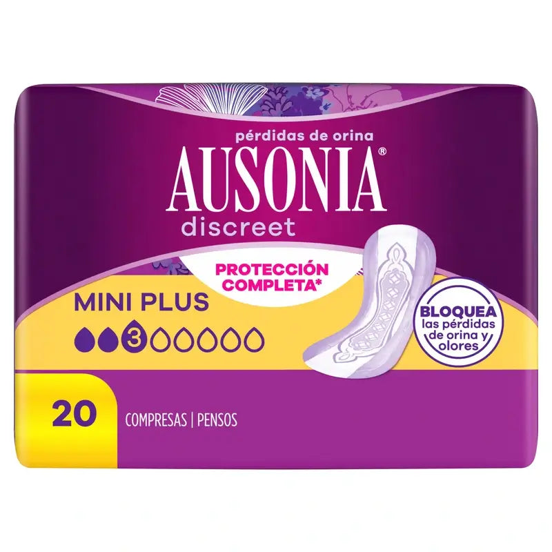 Ausonia Discreet Mini Plus pastiglie per la perdita di urina, 20 unità