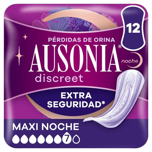 Ausonia Discreet Maxi assorbenti notturni per la perdita di urina, 12 unità