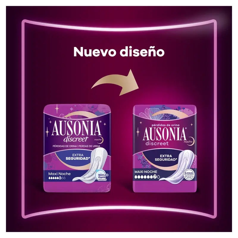 Ausonia Discreet Maxi assorbenti notturni per la perdita di urina, 12 unità