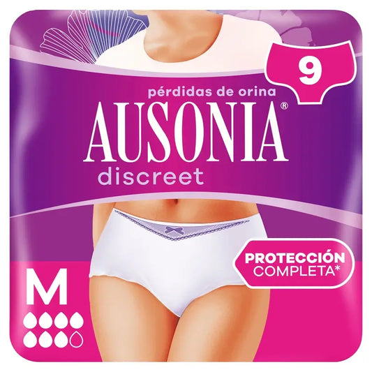 Ausonia Discreet Incontinence Briefs Plus Size M, 9 Slip