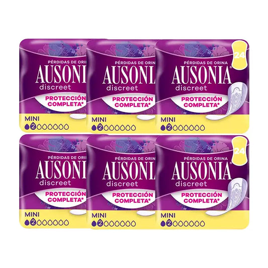 Ausonia confezione di assorbenti discreti per la perdita di urina per le donne Mini, 6 x 24 unità