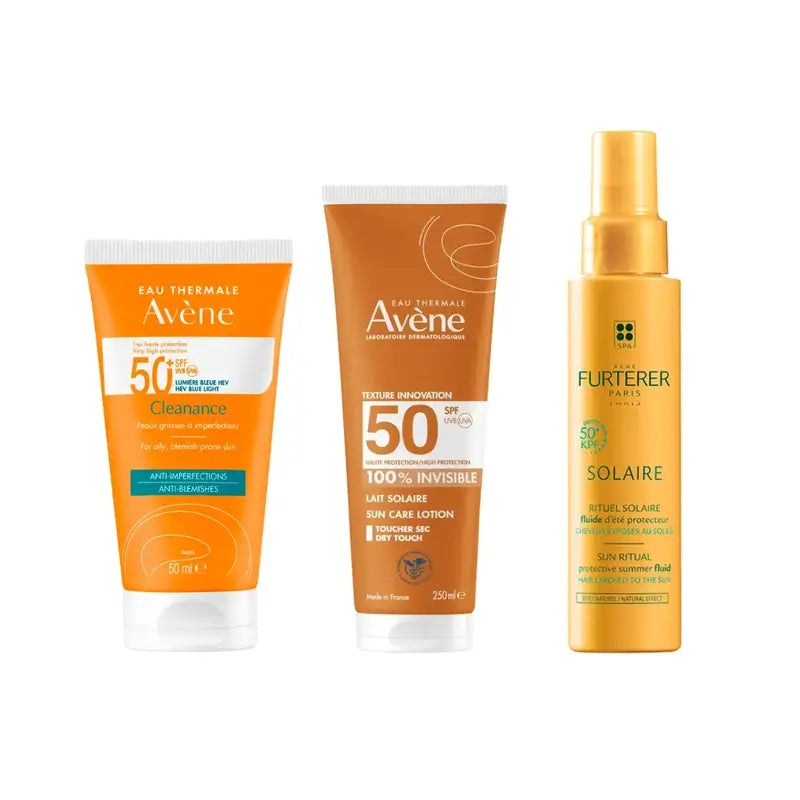 Avène Cleanance Spf 50+ 50 Ml + Latte Invisibile Spf 50 250 Ml + Fluido Protettivo Solare Kpf 50⁺ 100 Ml