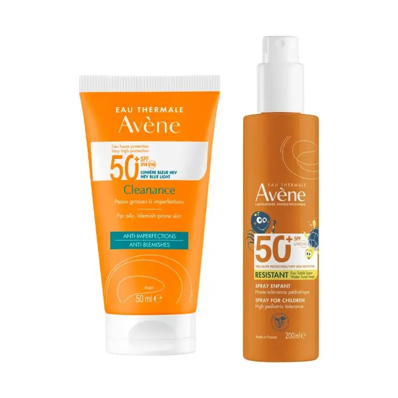 Avène Cleanance Spf 50+ 50 Ml + Spray famiglia Spf50+ 400 Ml