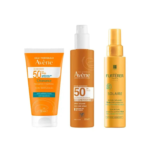 Avène Cleanance Spf 50+ 50 Ml + Spray Invisibile Spf 50 200 Ml + Fluido Protettivo Solare Kpf 50⁺ 100 Ml