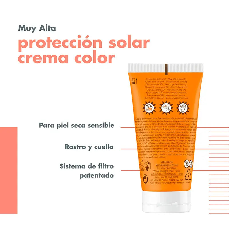Avène Protezione solare per pelli sensibili SPF 50+ Colore 50 ml
