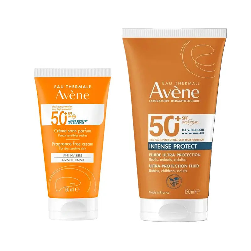 Avène Crema Spf 50+ non profumata 50 Ml + Intense Protect Spf50+ 150 Ml
