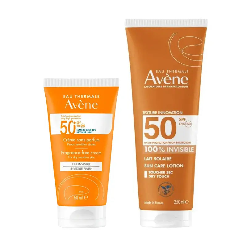 Avène Crema Spf 50+ non profumata 50 Ml + Latte Invisibile Spf 50 250 Ml