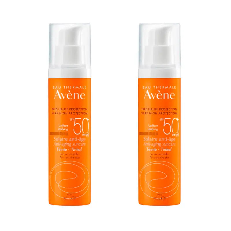 Avène Duplo Protezione solare anti-età Spf 50+ Colore viso, 2X50 Ml