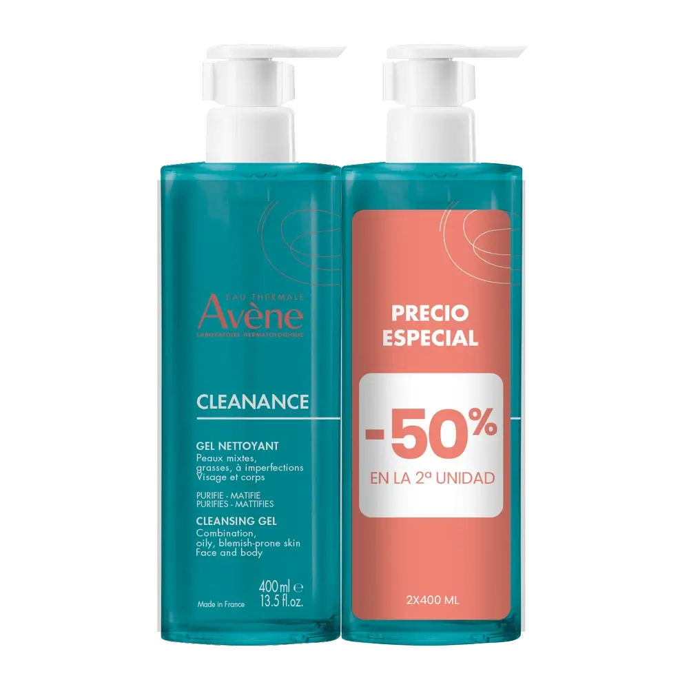 Avène Eau Thermale Cleanance Gel detergente 2 X 400 Ml