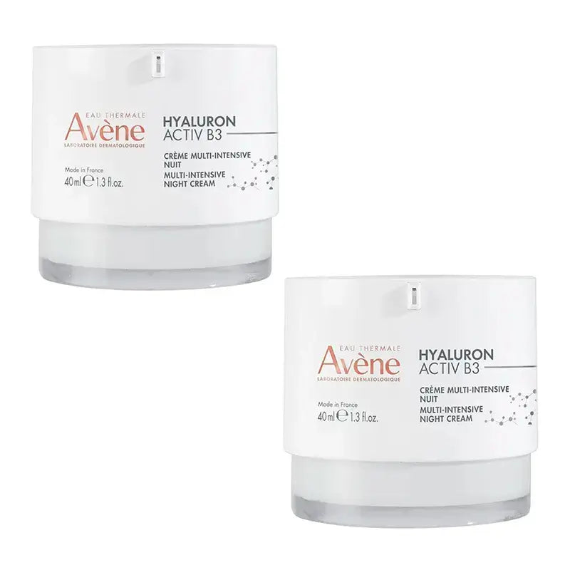 Avène Eau Thermale Hyaluron Activ B3 crema notte, Confezione 2 x 40 ml