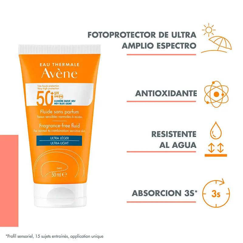 Avène Fluido solare non profumato SPF 50+, 50 ml