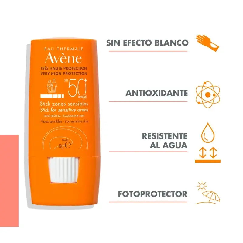 Avène Stick solare SPF 50+ Zone sensibili 8 gr