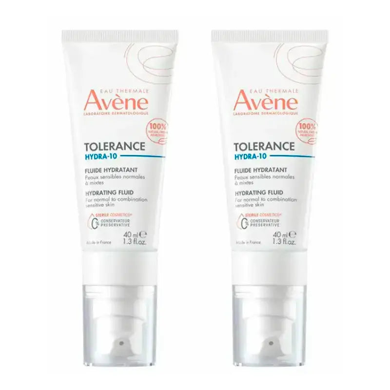 Avène Tolerance Hydra-10 Fluido idratante, confezione da 2 x 40 ml