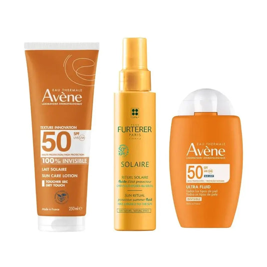 Avène Fluido Ultra Invisibile Spf50 50 Ml + Latte Invisibile Spf 50 250 Ml + Fluido Solare Protettivo Kpf 50⁺ 100 Ml