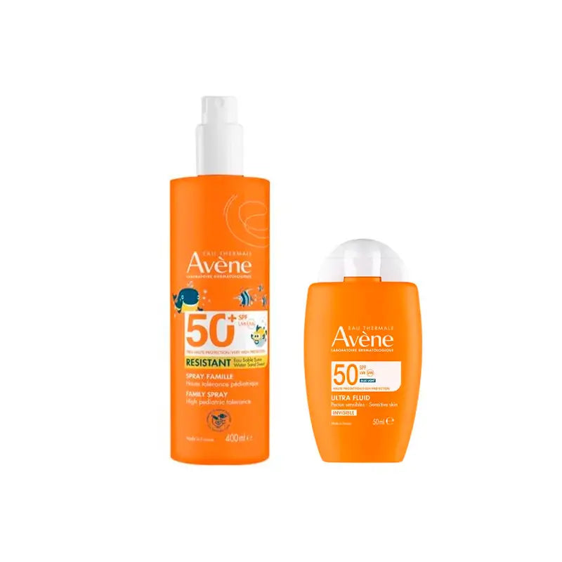 Avène Fluido Ultra Invisibile Spf50 50 Ml + Spray Famiglia Spf50+ 400 Ml